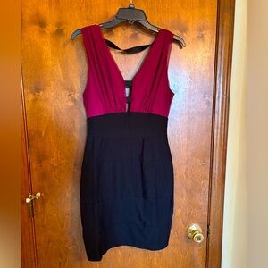 Mystic Black and Burgundy Backless Dress